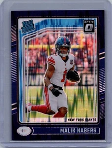 2024 Donruss Optic Malik Nabers Rated Rookie Purple Shock Prizm RC #271 Giants - Bild 1 von 2