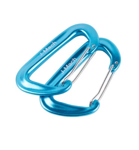2x Alu Karabinerhaken Blau Karabiner Haken Schnapphaken Aluminium Camping - Bild 1 von 7