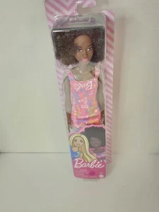 New Mattel Barbie Pink Barbie Logo Print Dress African American Doll - Picture 1 of 2