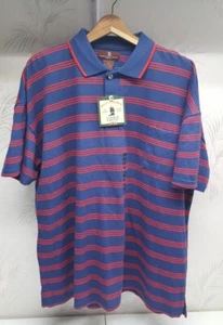 Timber Creek Men's XL Striped Short Sleeve Polo Shirt Blue Red Stripe - Picture 1 of 5