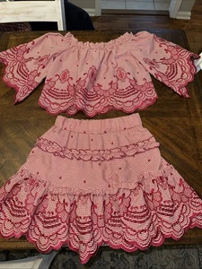 Alexis Womens 2 Piece Cropped Dress Embroidered Size XS - Picture 1 of 10