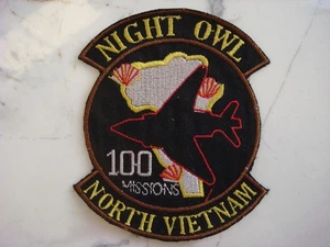 USAF 100 MISSIONEN " NIGHT OWL - NORTH VIETNAM " VIETNAM WAR PATCH - Bild 1 von 3