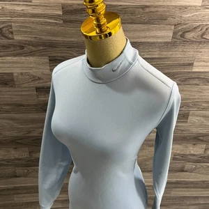 NIKE Langarmpullover Fleece-Shirt mit Stehkragen blau Damen Größe Large - Bild 1 von 12