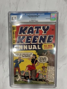Katy Keene #1 Annual comic book 1954 cgc 5.5 Rare Canadian Edition ow Pgs - Picture 1 of 5
