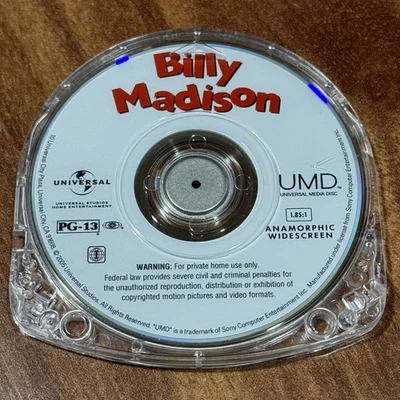 Billy Madison PSP UMD VIDEO Region 1 MOVIE Disc ONLY Comedy Adam Sandler Foto 1 de 2