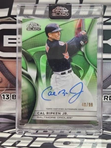 2025 Topps Chrome Black Cal Ripken Jr. Green On Card Auto 46/99 Orioles - Picture 1 of 2