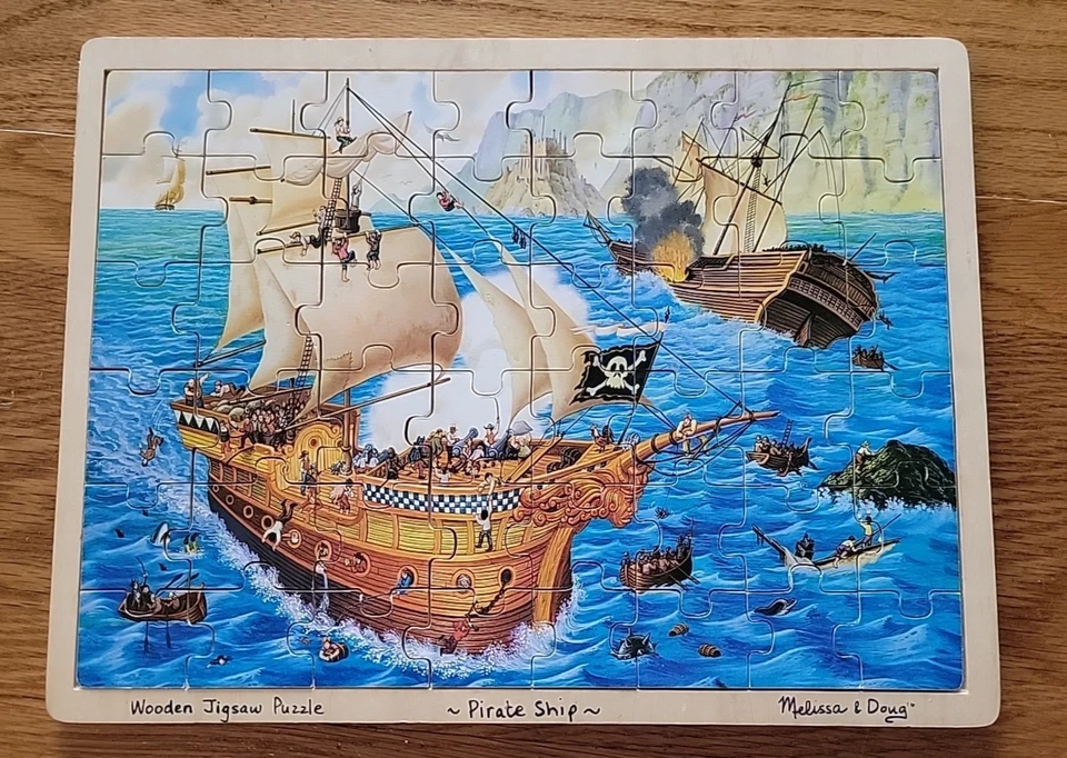 Melissa & Doug Pirate Ship 48 Piece Wooden Jigsaw Puzzle - Image 1 of 1