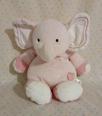 Carter's Just One Year пастельный розовый слон сердце плюшевая музыкальная игрушка на колесиках 12 дюймов - Изображение 1 из 4