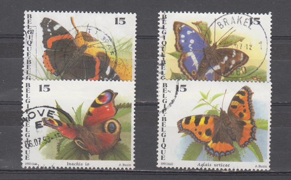 BELGIUM  : 1993 - USED - SCOTT # 1485/88   CPLT. SET / BUTTERFLIES - Image 1 of 1