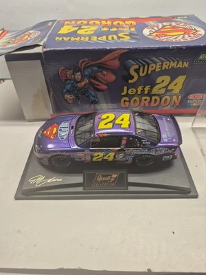 1/24 Nascar diecast, Jeff Gordon # 24 Superman, Revell, In Plastic Display Case - Image 1 of 4