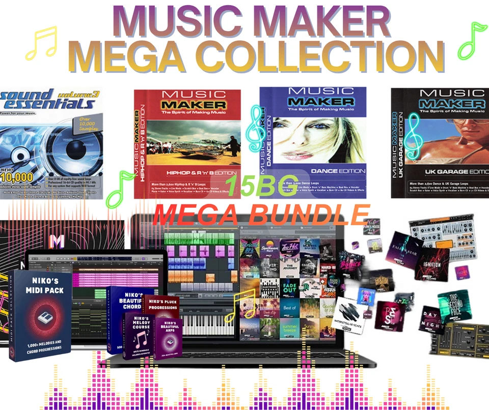 MUSIC MAKER 2024 MEGA COLLECTION BUNDLE. OVER 25,000 OF 15GB LOOPS & SAMPLES - Image 1 of 4