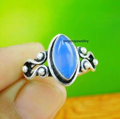 Anello regalo fatto a mano in argento sterling 925 con pietra preziosa... - Immagine 1 di 4