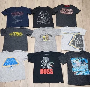 Star Wars Kids Size 5 (XS) Graphic Tshirts Bundle Of 9 Vader Yoda Chewy R2D2 - Picture 1 of 8