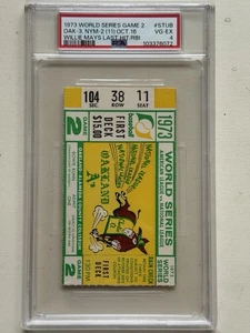 1973 World Series Game 2 Ticket Stub Oakland A’s Mets Willie Mays Last Hit & RBI - Bild 1 von 2