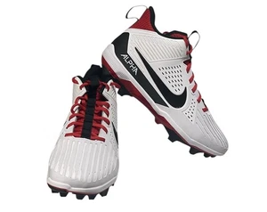 NEW Nike Men's Football Cleats SZ 12 Alpha Menace Strong White Red II5139-102 - Picture 1 of 13