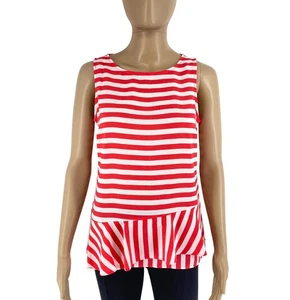 NAUTICA Women Red Striped Crew Neck Sleeveless Top Size XS - Picture 1 of 9