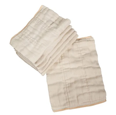 Osocozy Unbleached Prefold Cloth Diapers 100 Cotton Newborn Size Soft Absorbent - Image 1 of 4