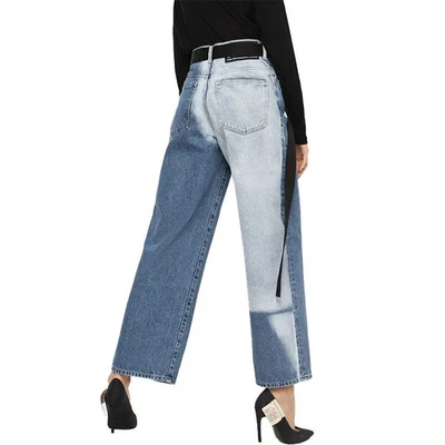 DIESEL Widee 0077V Women's Jeans W25/L32 Blue Washed Straight Fit Pure Cotton - Image 1 of 4
