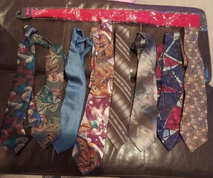 LOT (9) PREOWNED TIES FLORAL VARIOUS PATTERNS STRINGBEANS WINDRIDGE MORE READ - Picture 1 of 5