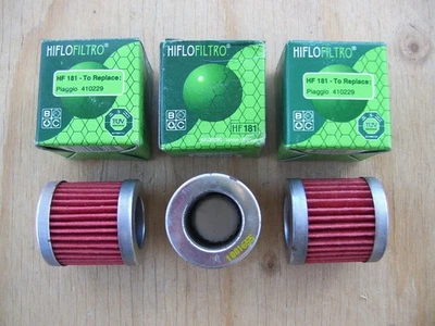 Filtros de aceite Hiflo genuinos (TRES) (HF181) Aprilia/Cagiva/Italjet/Piaggio NOS Foto 1 de 2