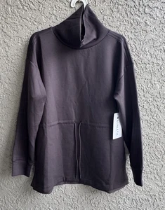 ATHLETA Women’s Sweatshirt Allure Cinch Tie Waist Brown Pullover Size S/P -NEW - Picture 1 of 6
