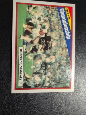1983 AFC CHAMPIONSHIP 1984 Topps #7 NFL Seattle Seahawks Oakland Raiders - Image 1 of 3