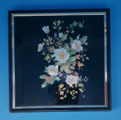 Vintage Kafka Screened Etching Foil Art Glass Framed 6" Picture EUC - Image 1 of 4