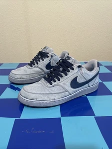 Nike Court Vision Canvas Turnschuhe Größe 10,5 Low Top DB7779-100 gefärbt blau/grau - Bild 1 von 10