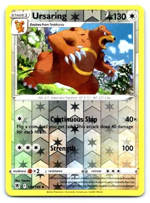 Ursaring Pokemon Reverse Holo Uncommon SWSH10: Astral Radiance 123/189 - Image 1 of 2