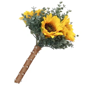Sonnenblumenstrauß Braut Brautjungfer Hochzeit mit Sonnenblumen gefälschte Brautsträuße - Bild 1 von 12