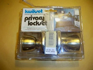 BED & BATH LOCK SET KWIKSET FITS DOORS 1-3/8" to 1-3/4" 100 BEL AIR USA - Picture 1 of 1