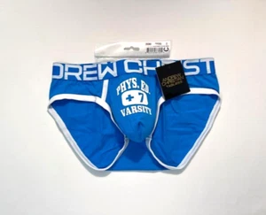 Andrew Christian Size S Cotton Athletic Brief - Blue/White - Roomy Pouch - Picture 1 of 9