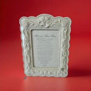 Schöner Keramik OffWhite Gold Hochzeit Rahmen oder Hochzeit ergibt drei Gedichte - Bild 1 von 5