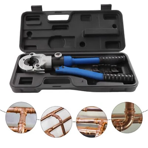 Rust-proof Copper Pipe Propress Crimper Pressing Pliers W/ 1/2" 3/4" 1" Jaw New - Picture 1 of 7