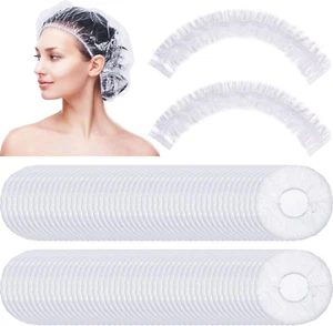 500 Pcs Disposable Shower Caps Bulk 18.2 Plastic Clear Hair Caps Elastic Larg... - Picture 1 of 1