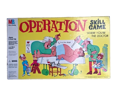 Operation Skill Game by Milton Bradley 1997 ( Missing Rubberband) Lights Up Only - Image 1 of 4