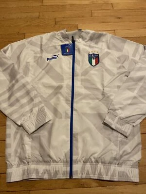 Puma Italy Prematch Away 2022-2023 Mens Full-Zip Soccer Jacket Size M 767076-18 - Image 1 of 4
