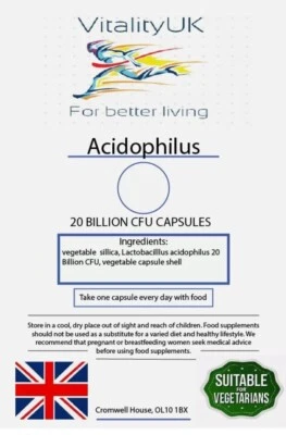 ECO-VITS VitalityUK | Acidophilus | 20 Billion CFU | High Strength Capsules