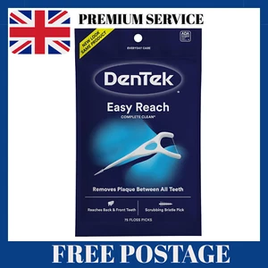 DenTek Complete Clean Easy Reach Floss Picks, No Break & No Shred Floss, 75 Coun - Picture 1 of 9