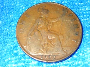 ENGLAND: 1922 GROSSER HALBER PFENNIG KÖNIG GEORGE V IN SEHR GUTEM PLUS ZUSTAND! - Bild 1 von 4