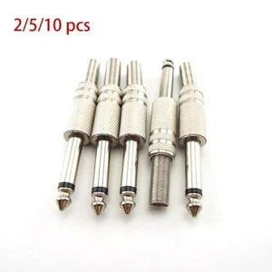 2/10x 6.35mm 1/4" Mono Male Jack Plug Solder Audio Video Speaker Cable Connector - Picture 1 of 5