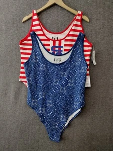 Isaac Morris 2-Pack Bodysuit Blue Paisley Bandana USA Striped Red/White XXL - Picture 1 of 10
