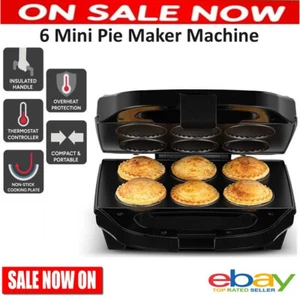 Electric Pie Maker 6 Mini Quiche Pie Machine Non Stick Plates Meat Cooker Family - Picture 1 of 12