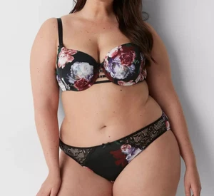 Lane Bryant CACIQUE Floral PUSH UP Balconette Bra 34F 36DD 38D 40C 42B NW - Picture 1 of 5