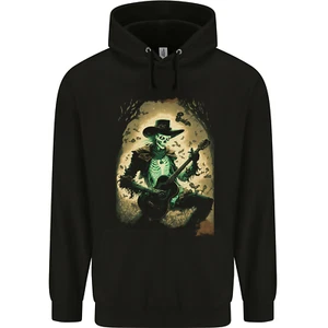 Cowboy Rock Skull Country Music Guitar Childrens Kids Hoodie - Picture 1 of 3
