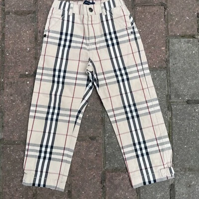 Unisex Burberry Nova Check Cotton Pants Trousers Kids Children London 3 Years - Image 1 of 4