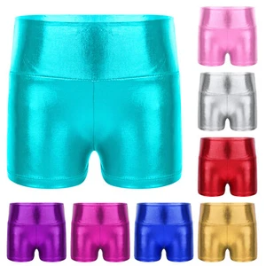 Kinder Mädchen Tanzshorts glänzende Hose Ballett Boyshort hohe Taille Hot Pant Fitnessstudio - Bild 1 von 120