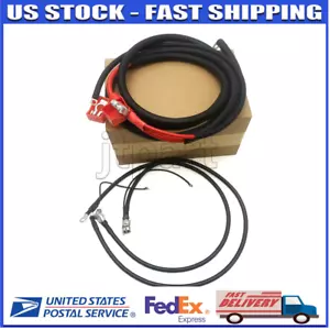 For 94-97 Ford 7.3L Powerstroke Negative & Positive Battery Starter Cables Kit - Picture 1 of 9