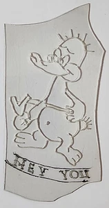 1970's ORIGINAL, Traditional, Vintage, Acetate Tattoo Stencil Hey You Duck - Picture 1 of 2