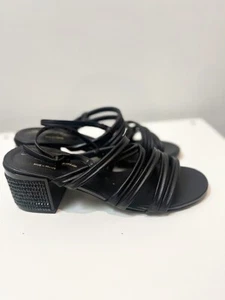 Impresionantes sandalias para mujer de cuero negro Robert Clergerie de diseñador BNWB talla 39 8 AU - Imagen 1 de 10